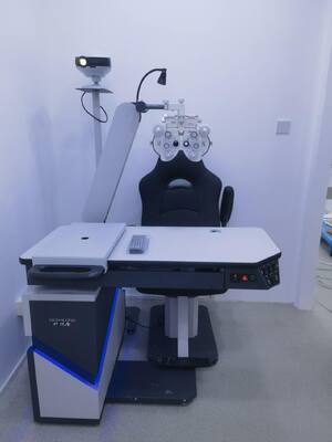 Ophthalmic Chair Unit With Table For One Instrument Arm Adjustable Left & Right  with small drawerGD7521-II
